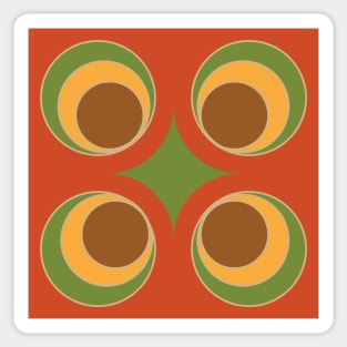 Groovy Circular Retro Pattern Design #1 Sticker